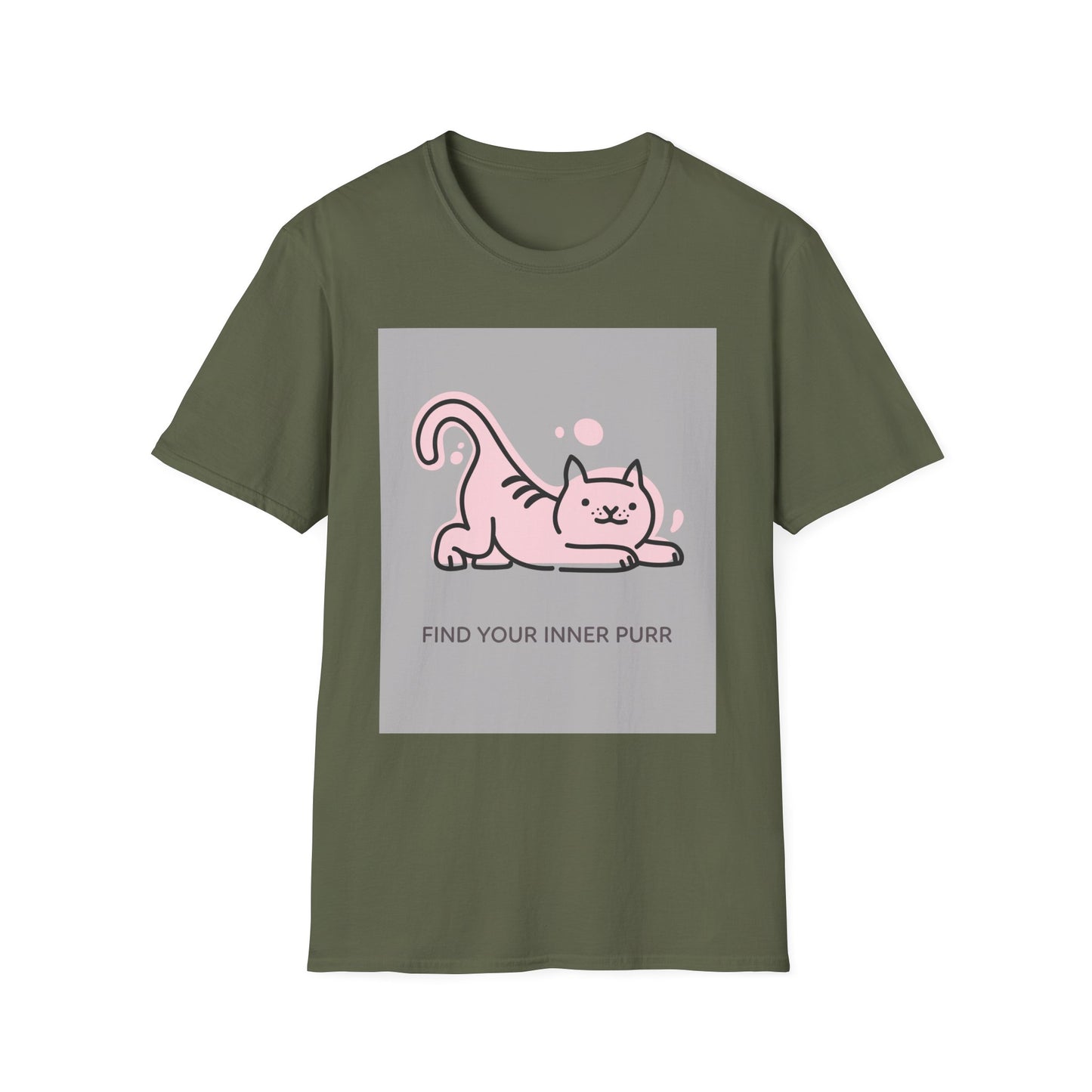 Cute Cat Themed T-Shirt, Unisex Softstyle Tee, Find Your Inner Purr, Pet Lover Gift, Cozy Casual Wear, Birthday Gift, Cat Owner Apparel