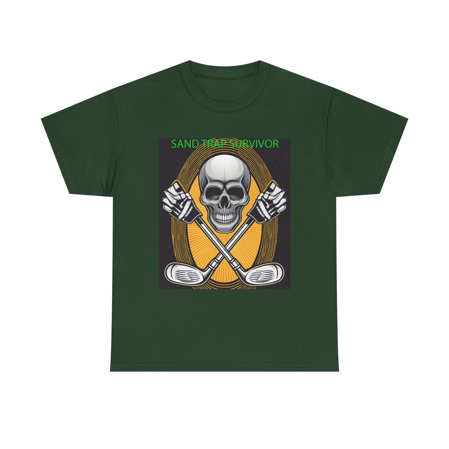 Golf Survivor Skull Tee, Unisex Heavy Cotton T-Shirt, Perfect Gift for Golf Lovers, Sports Apparel, Casual Wear, Skull Design