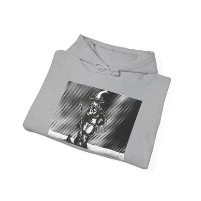 Witch Hoodie with Black Cat and Broom - Unisex