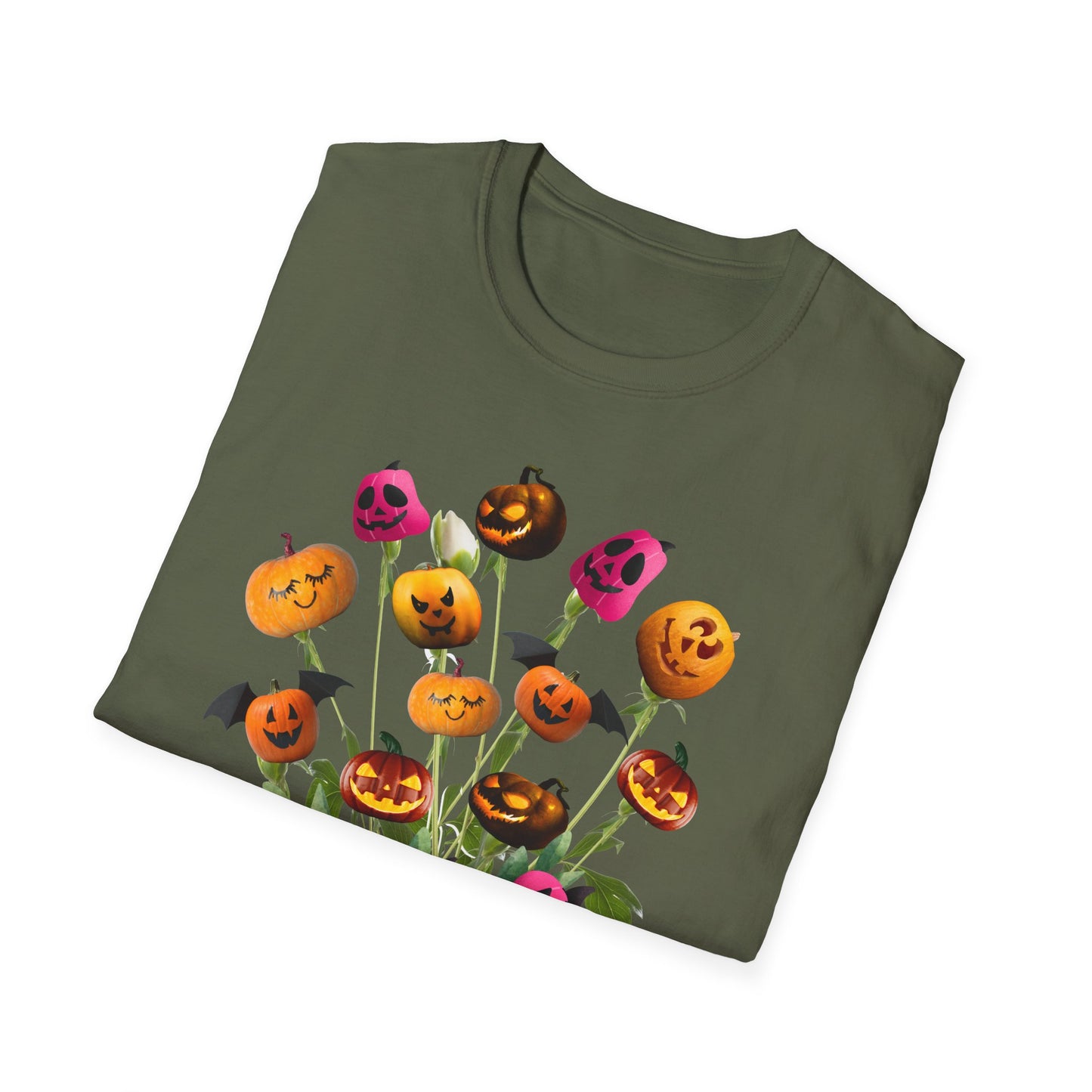 Halloween Pumpkin Bouquet T-Shirt, Cute Fall Tee, Unisex Graphic Shirt, Ideal for Halloween Parties, Seasonal Gift Idea