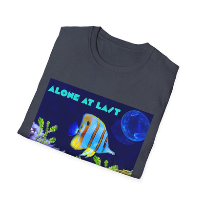 Underwater Adventure T-Shirt - (alone at last)Cool Sea Life Tee, Fish Shirt, Ocean Lover Gift, Beach Day Wear, Casual Summer Style, Swimwear