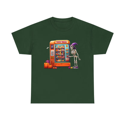 Halloween Skeleton Vending Machine Tee | Unisex Heavy Cotton T-Shirt, Spooky Shirt, Fall Fashion, Trick or Treat Top, Halloween Costume