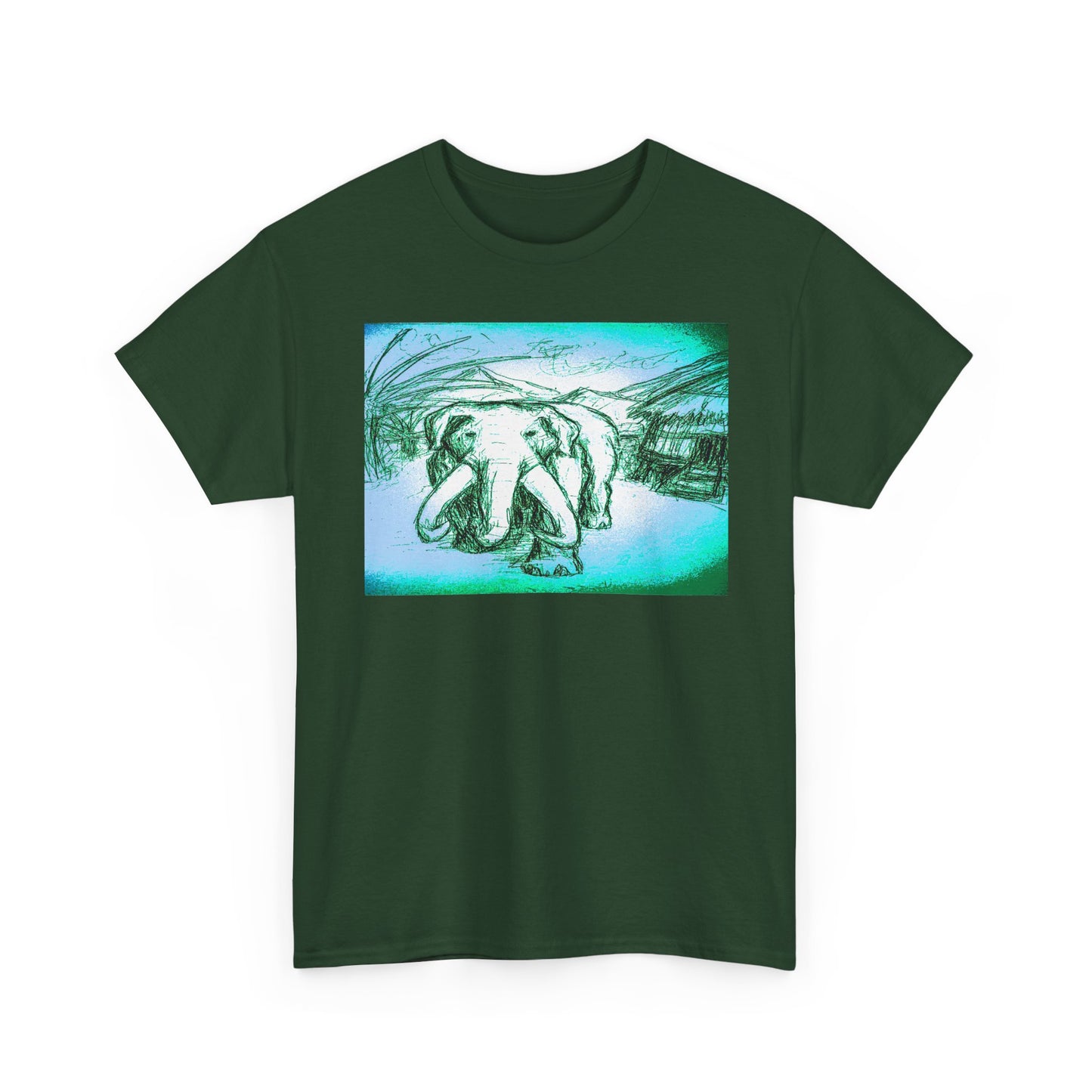 Artistic Elephant Unisex Cotton Tee - Unique Graphic Design
