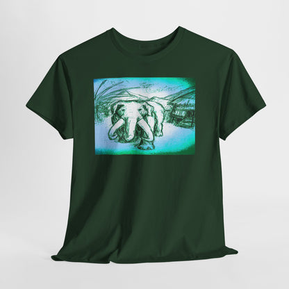 Artistic Elephant Unisex Cotton Tee - Unique Graphic Design