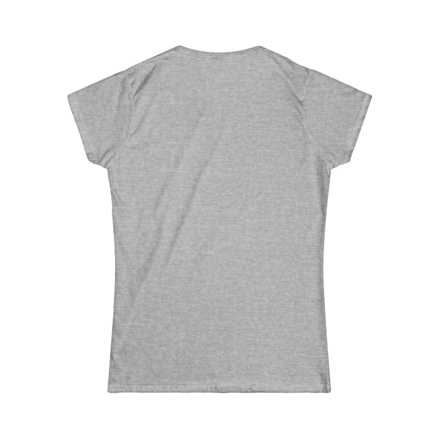 Playful tabby reaches for pink moon Women's Softstyle Tee