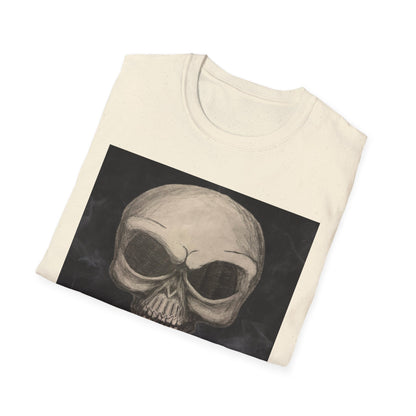 Skull Art Unisex Softstyle T-Shirt - Edgy Graphic Tee for Halloween, Festival Wear, Music Lovers, Gift Idea, Casual Style