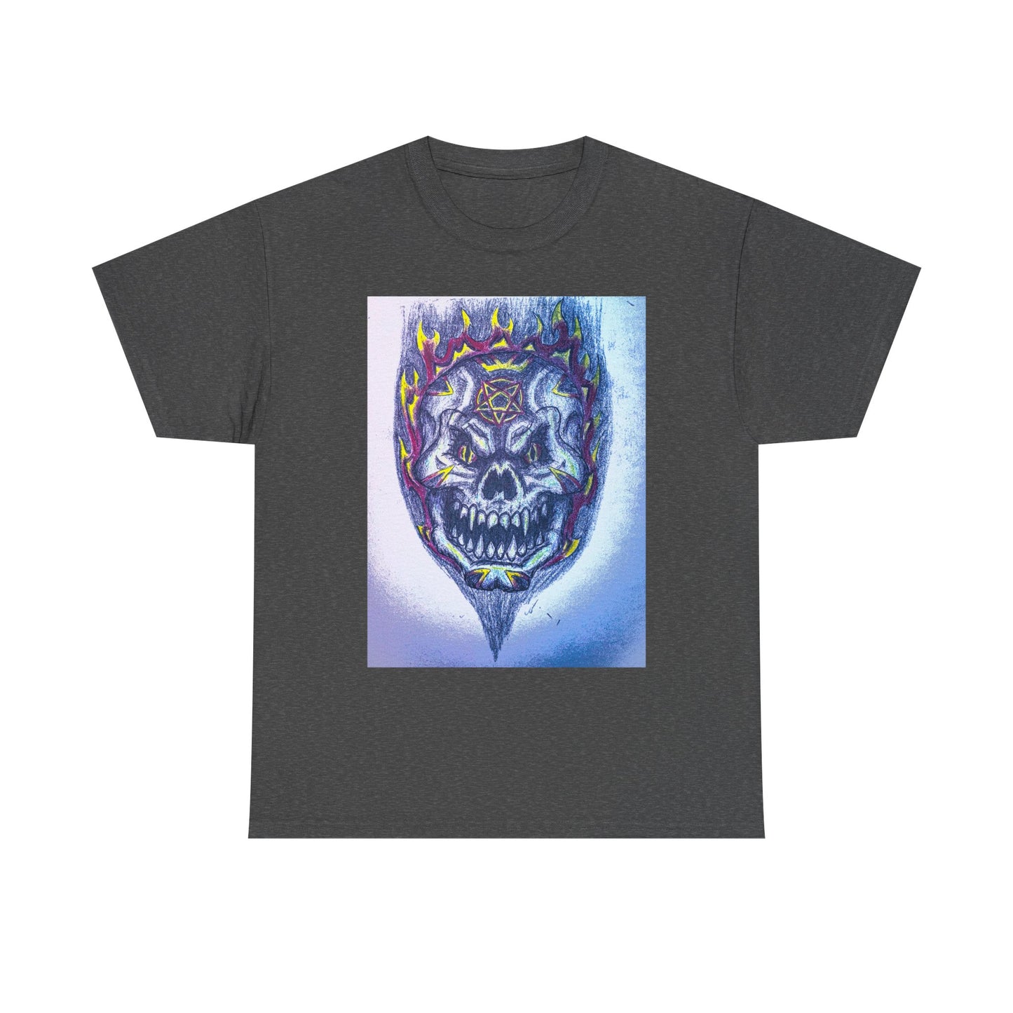 Edgy Skull Graphic Tee, Unisex Heavy Cotton T-Shirt for Halloween, Music Festivals, Everyday Wear, Gifts for Him and Her