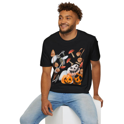 Funny Mushrooms Unisex T-Shirt - Falling from the Sky Pumpkinheads