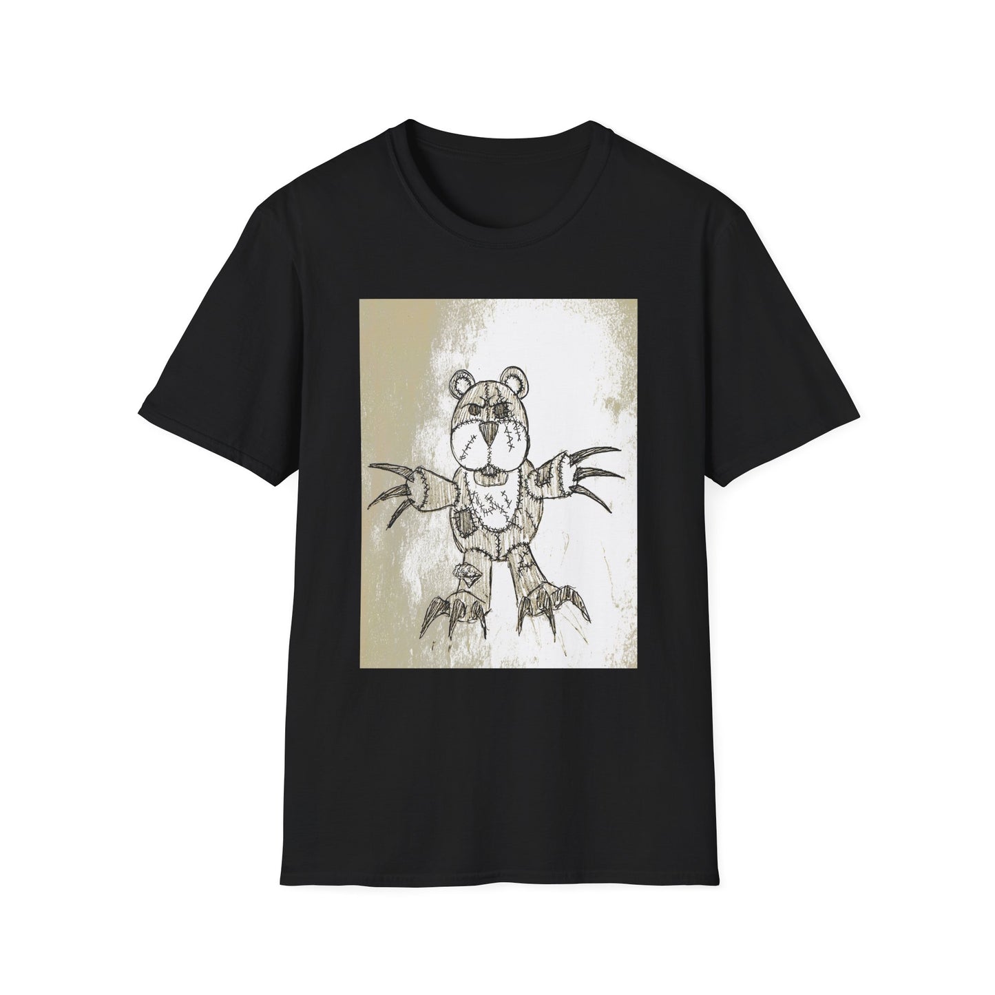 Demonic  Artistic Bear T-Shirt, Unisex Graphic Tee, Unique Animal Art Shirt, Fun Casual Wear, Gift for Kids & Teens, Birthday or Holiday