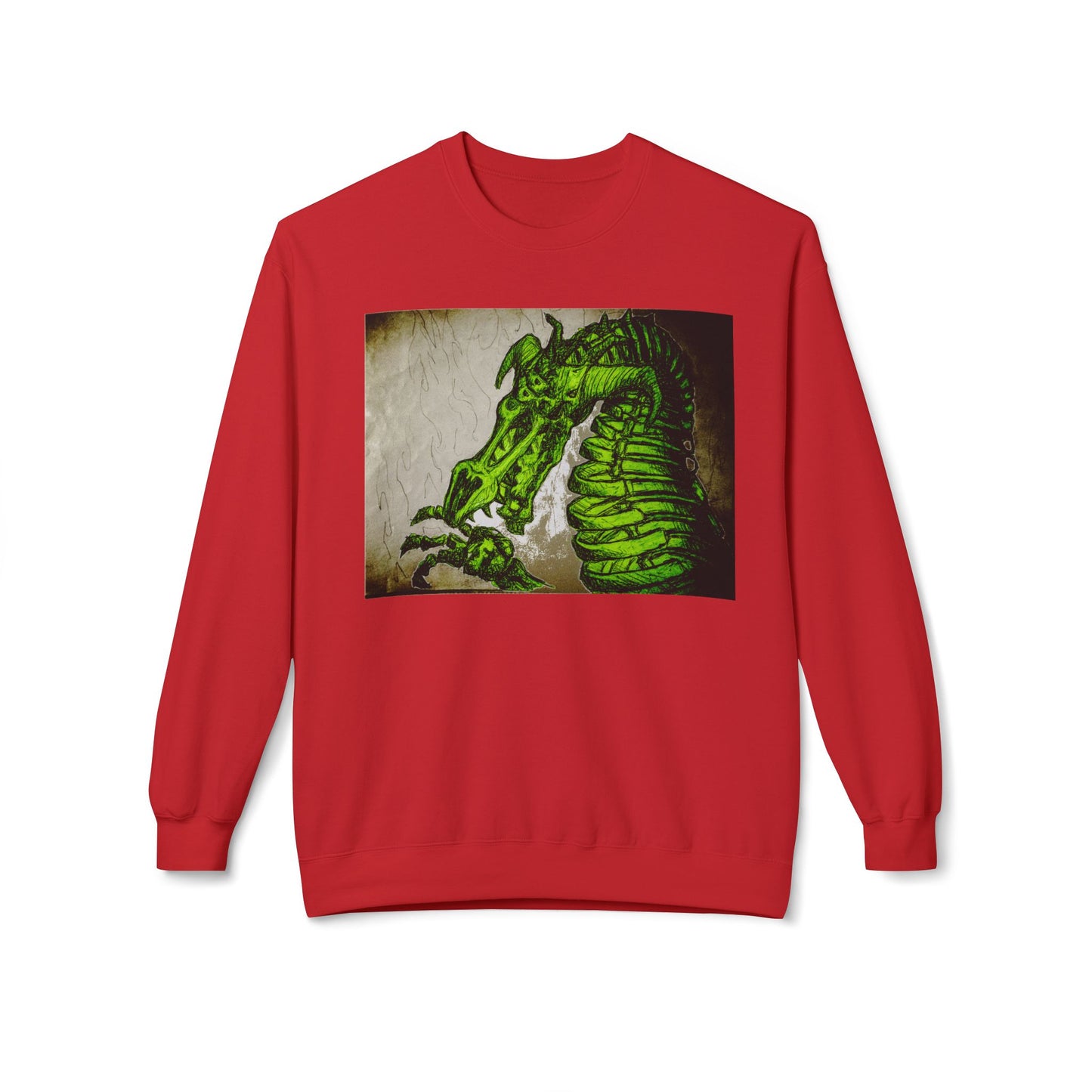 Vintage Green Dragon Unisex Midweight Softstyle Fleece Crewneck Sweatshirt