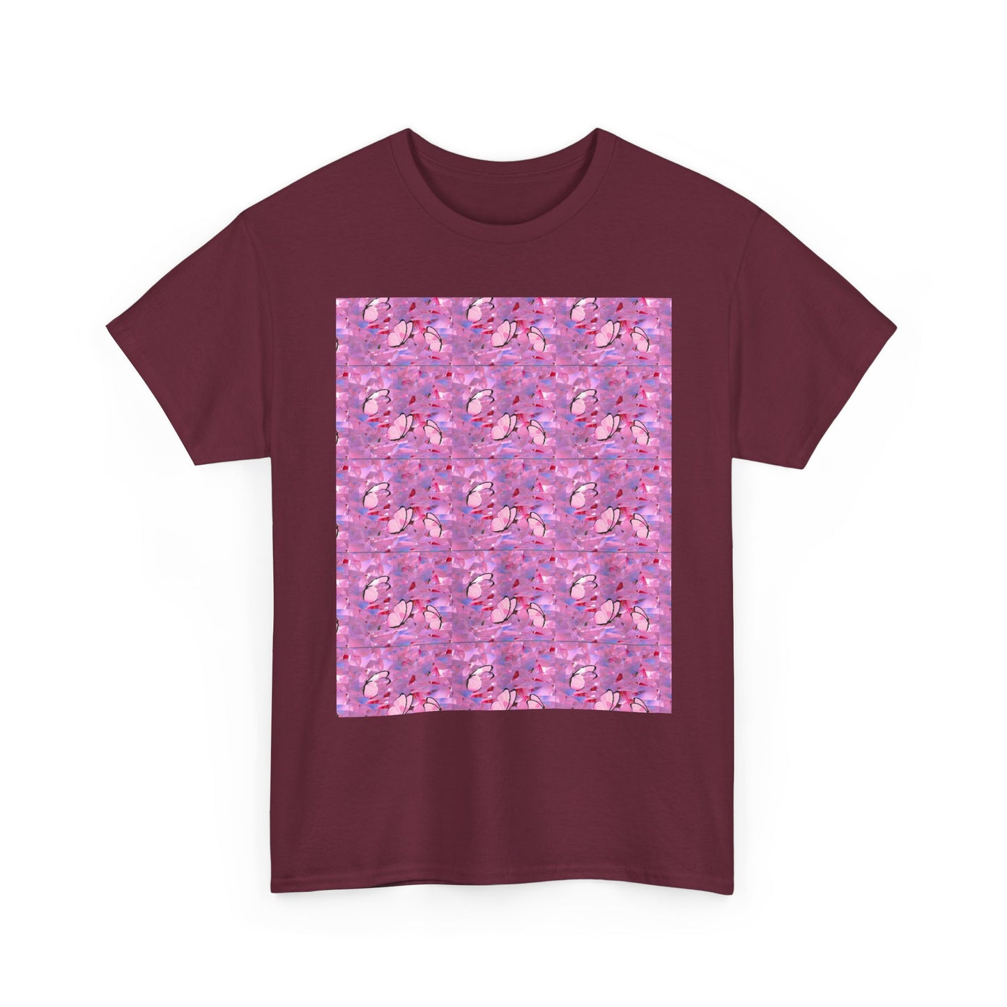 Colorful Repeating Floral Pattern Tee, Unisex T-Shirt, Spring Fashion, Gift for Her, Casual Wear, Eco-Friendly Apparel, Birthday Gift