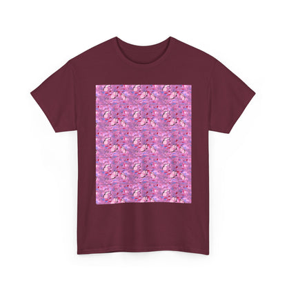 Colorful Repeating Floral Pattern Tee, Unisex T-Shirt, Spring Fashion, Gift for Her, Casual Wear, Eco-Friendly Apparel, Birthday Gift
