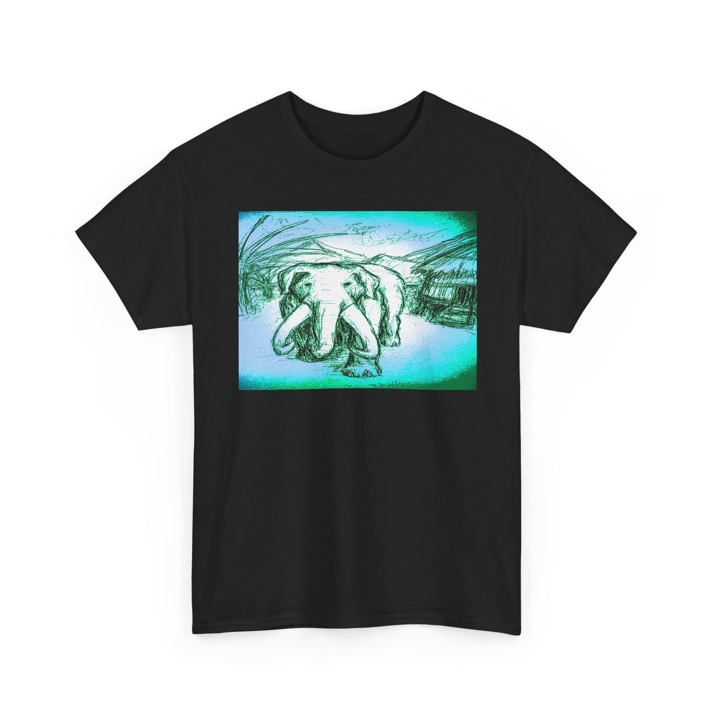 Artistic Elephant Unisex Cotton Tee - Unique Graphic Design