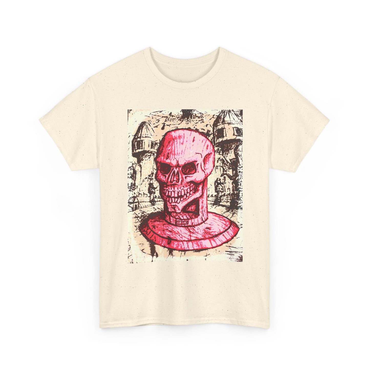 Vibrant Skull Graphic Tee, Unisex Heavy Cotton Shirt, Art Tee, Halloween Apparel, Edgy Casual Wear, Unique Gift
