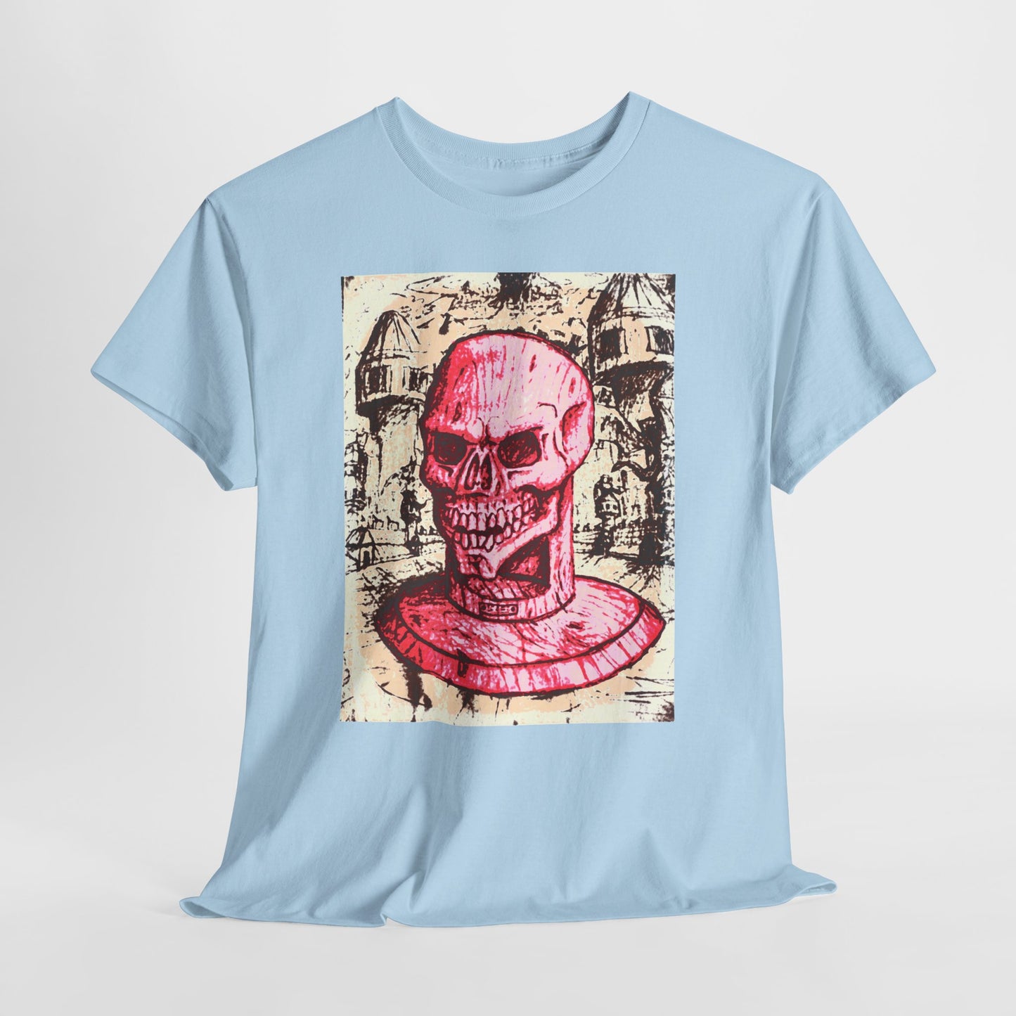 Vibrant Skull Graphic Tee, Unisex Heavy Cotton Shirt, Art Tee, Halloween Apparel, Edgy Casual Wear, Unique Gift