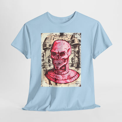 Vibrant Skull Graphic Tee, Unisex Heavy Cotton Shirt, Art Tee, Halloween Apparel, Edgy Casual Wear, Unique Gift