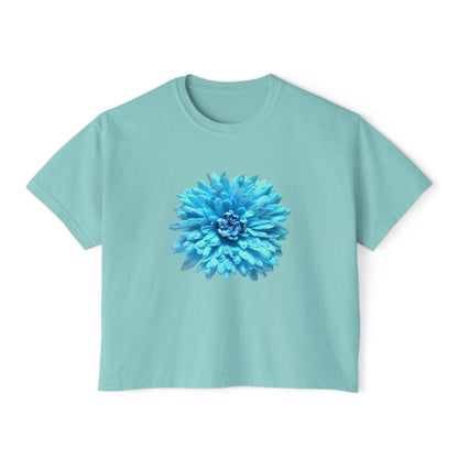 Floral Women's Boxy Tee, Casual Summer T-Shirt, Boho Chic Top, Gift for Her, Trendy Graphic Tee