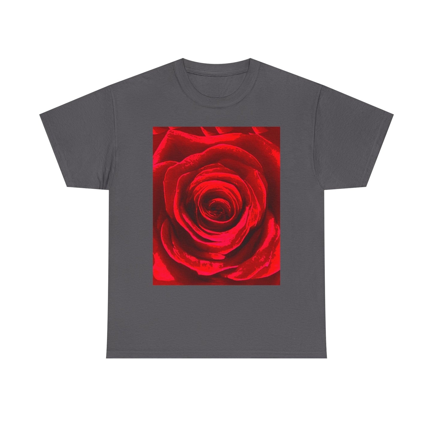 Romantic Rose Unisex Heavy Cotton Tee, Gift for Valentine's Day, Floral Shirt, Casual Wear, Love, Nature Lover Tee