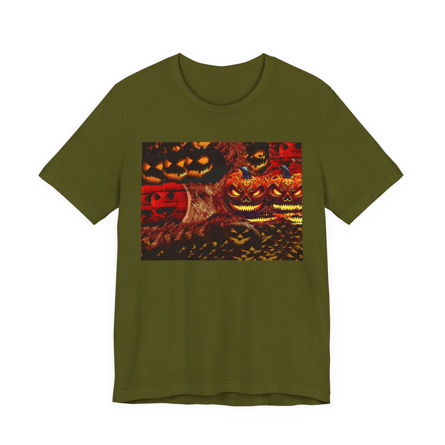 Halloween Distorted Pumpkin Graphic Tee, Unisex T-Shirt for Autumn, Spooky Season Top, Halloween Costume Idea, Men's & Women's Casual Wear