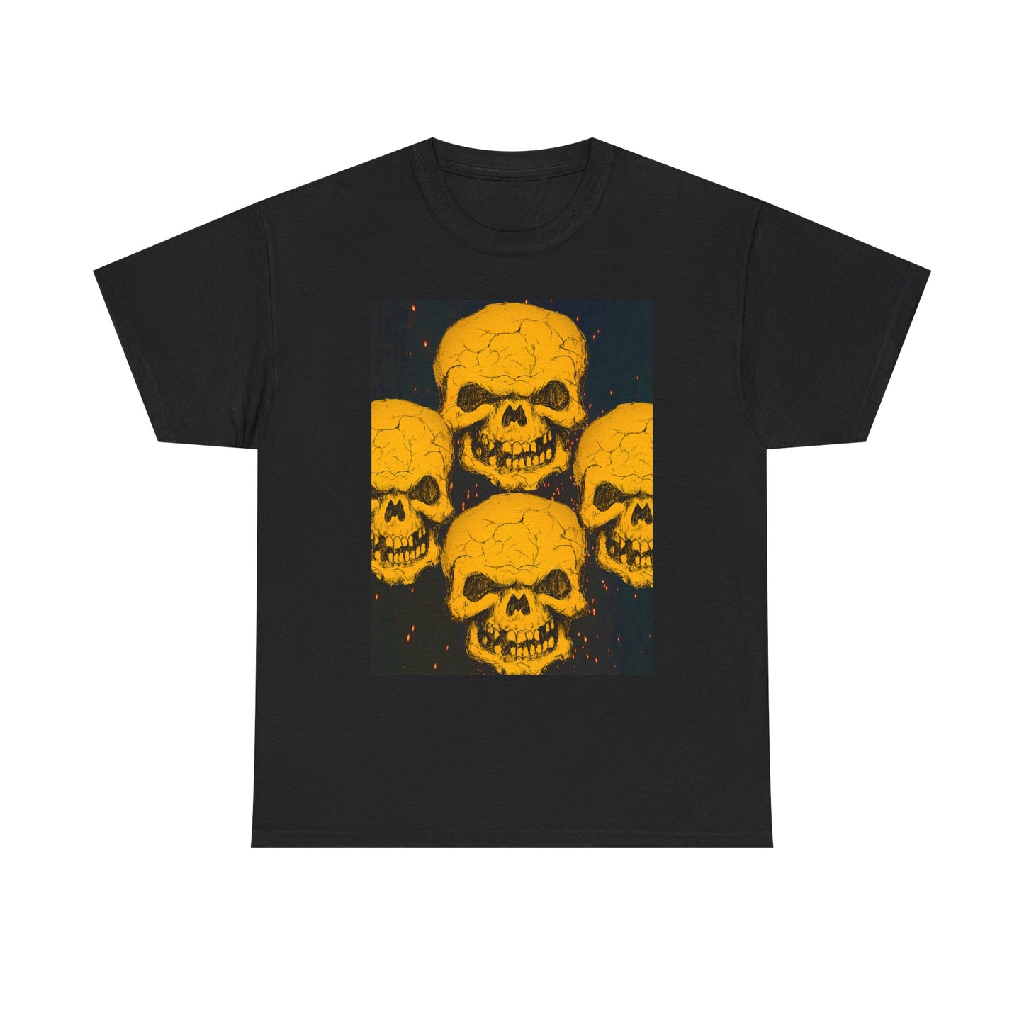 Halloween Skull  Graphic Tee, Unisex Heavy Cotton Tee, Graphic T-Shirt, Casual Wear, Unique Halloween Style, Perfect for Parties