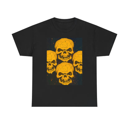 Halloween Skull  Graphic Tee, Unisex Heavy Cotton Tee, Graphic T-Shirt, Casual Wear, Unique Halloween Style, Perfect for Parties