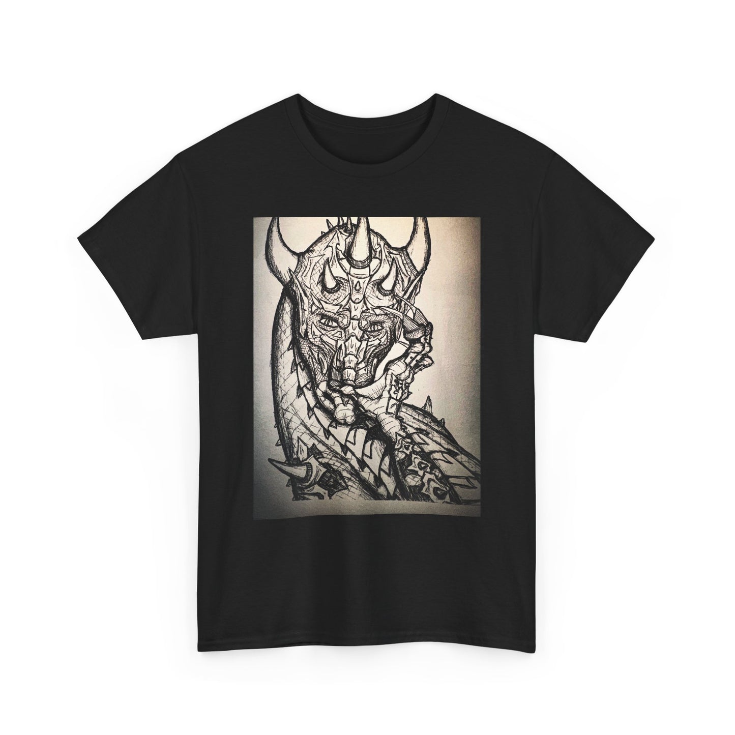 Dragon Art Unisex Heavy Cotton Tee, Graphic Tee, Unique Gift, Casual Wear, Fantasy Clothing, Art Inspired Shirt