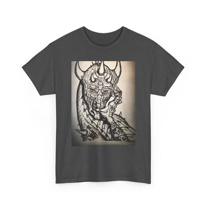 Dragon Art Unisex Heavy Cotton Tee, Graphic Tee, Unique Gift, Casual Wear, Fantasy Clothing, Art Inspired Shirt