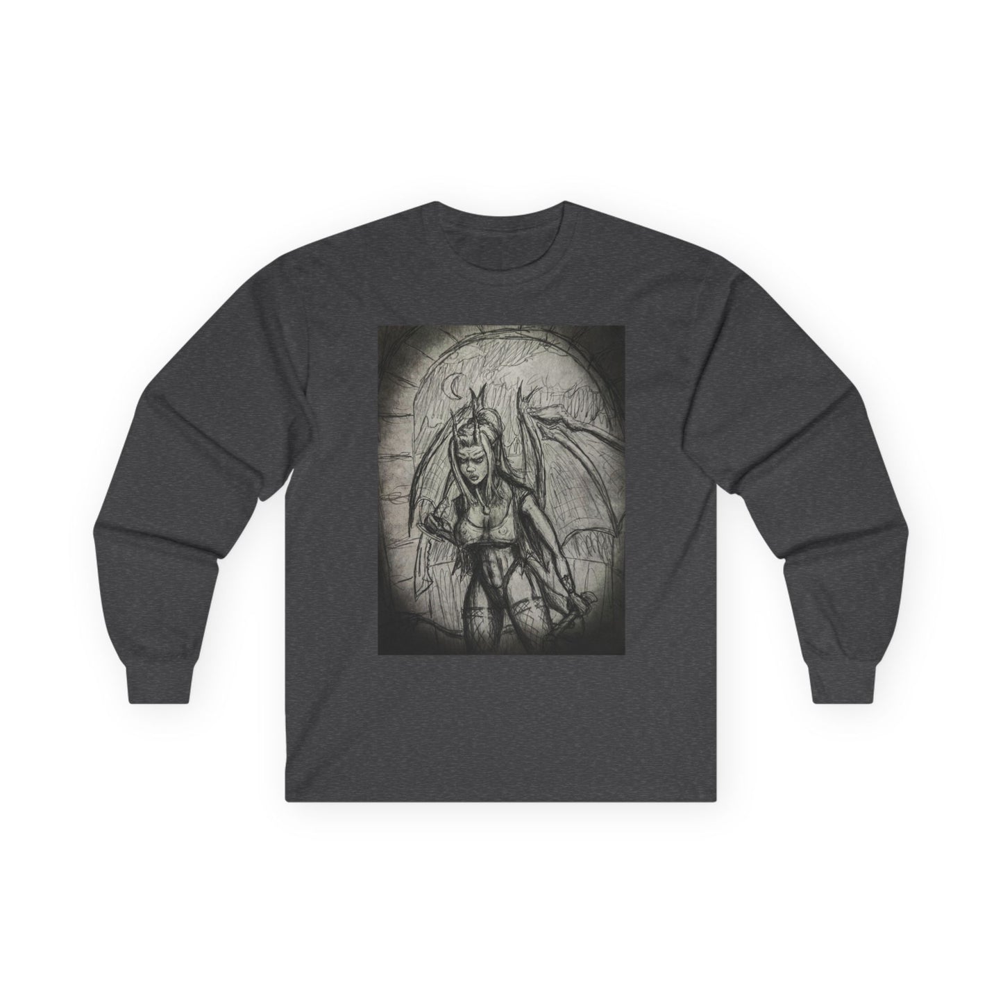 Gothic Winged Demon Long Sleeve Tee