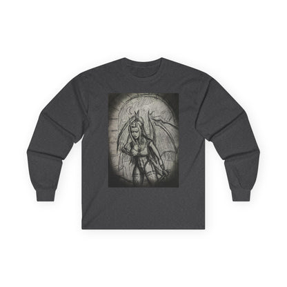 Gothic Winged Demon Long Sleeve Tee