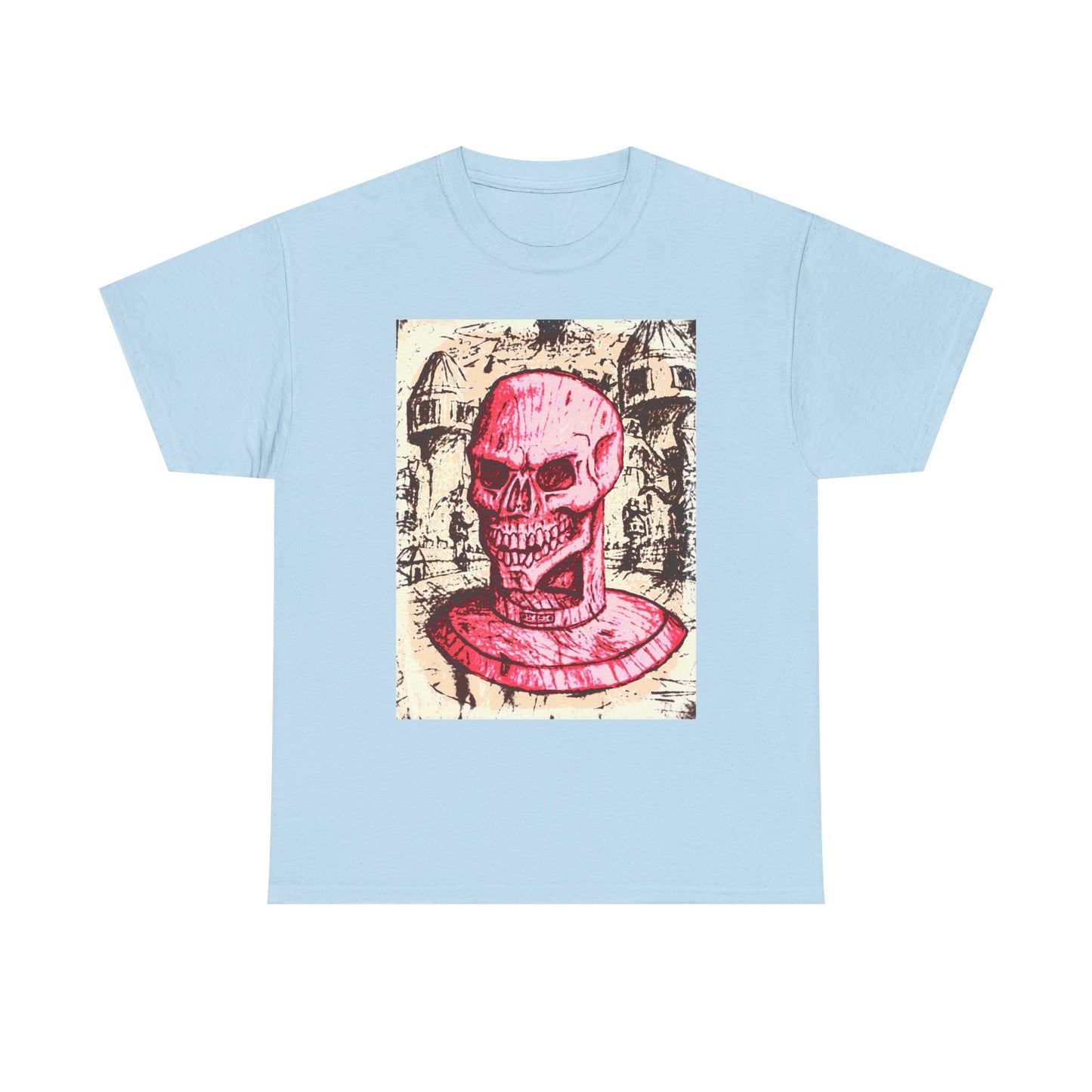 Vibrant Skull Graphic Tee, Unisex Heavy Cotton Shirt, Art Tee, Halloween Apparel, Edgy Casual Wear, Unique Gift