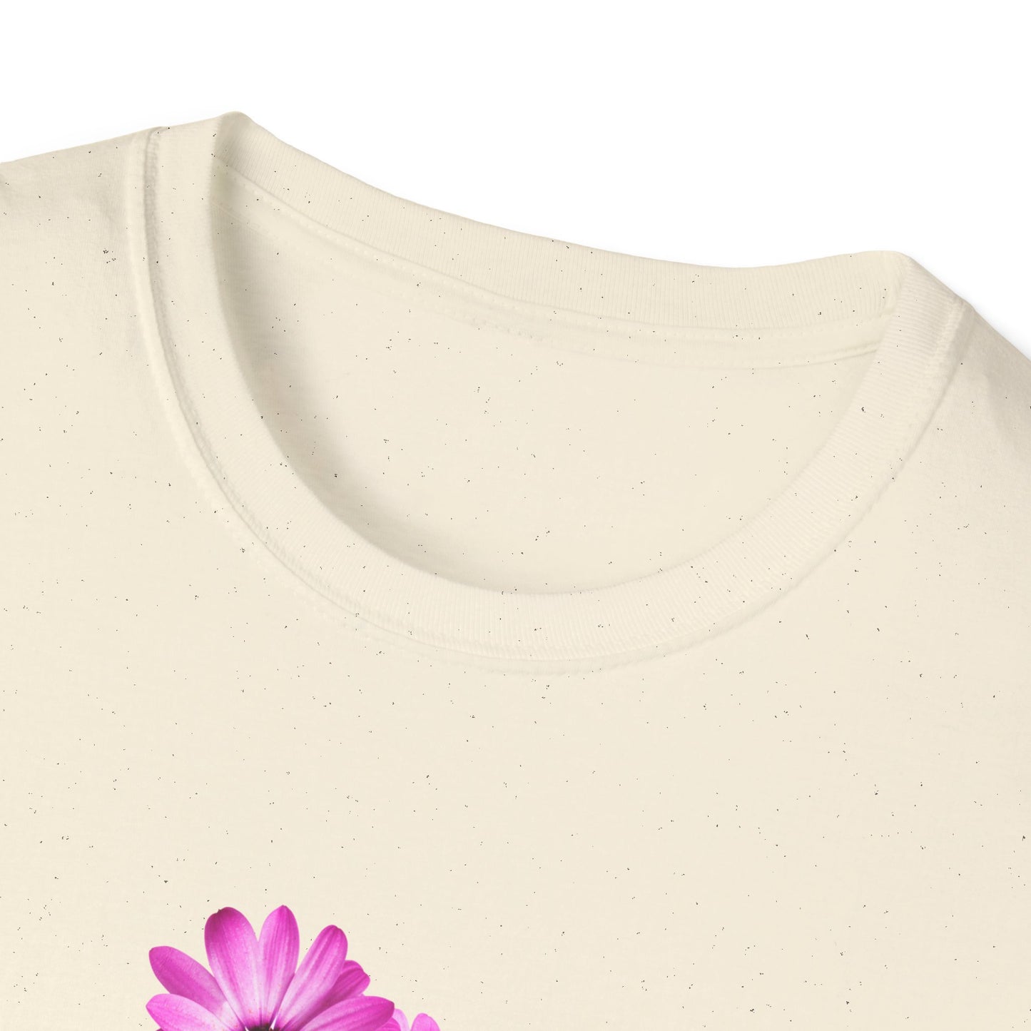 Floral Metal Futuristic Twist T‑Shirt — Pink Daisy Vine Graphic Tee