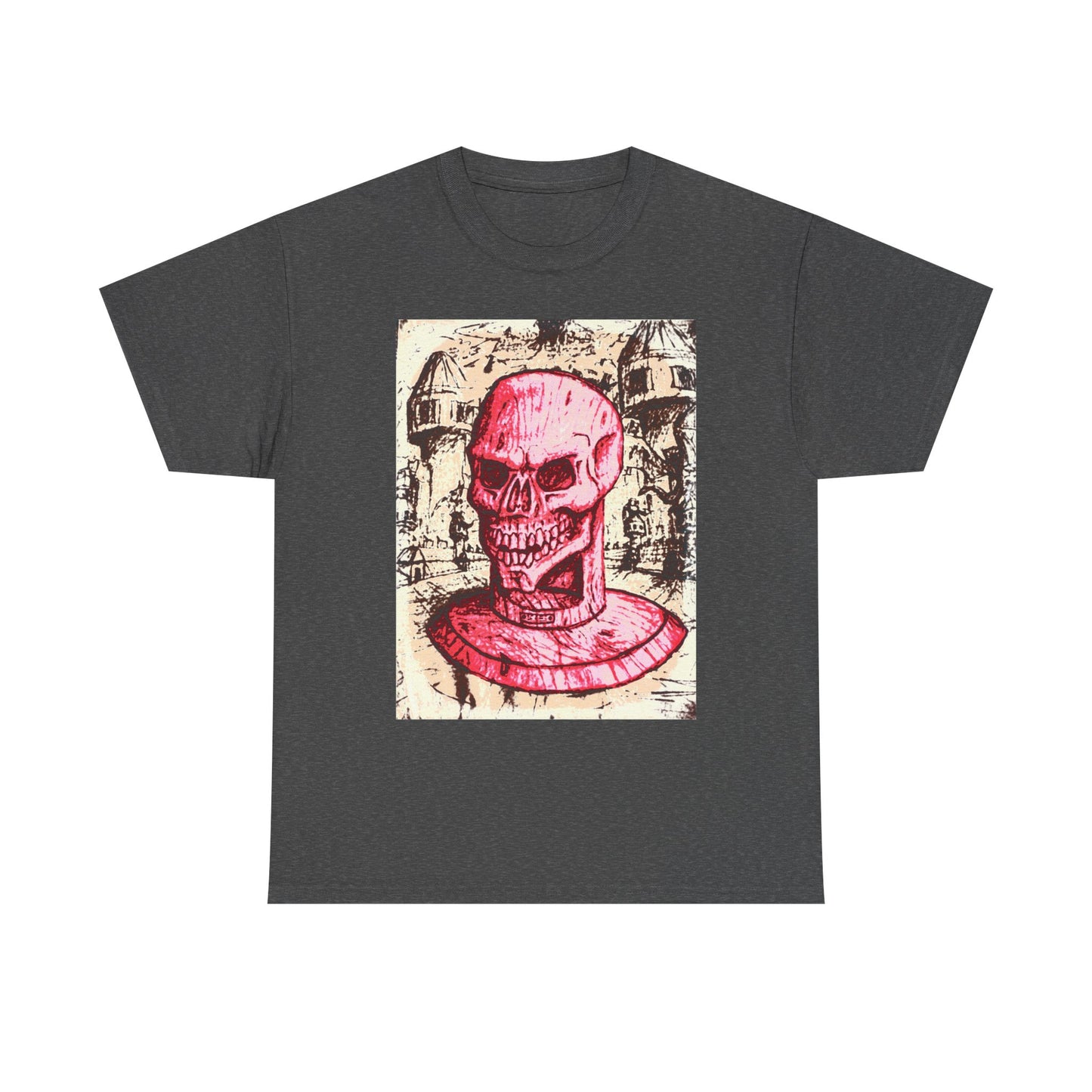 Vibrant Skull Graphic Tee, Unisex Heavy Cotton Shirt, Art Tee, Halloween Apparel, Edgy Casual Wear, Unique Gift