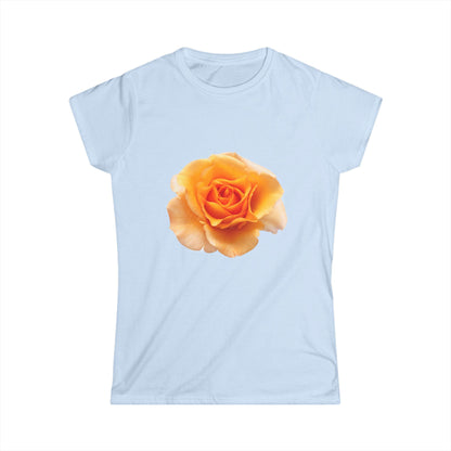 Women's Single Peach Rose Floral T-Shirt - Softstyle Tee with Delicate Yellow Rose, Perfect for Spring Outings, Mother’s Day Gift, Casual Wear, Flower [...]