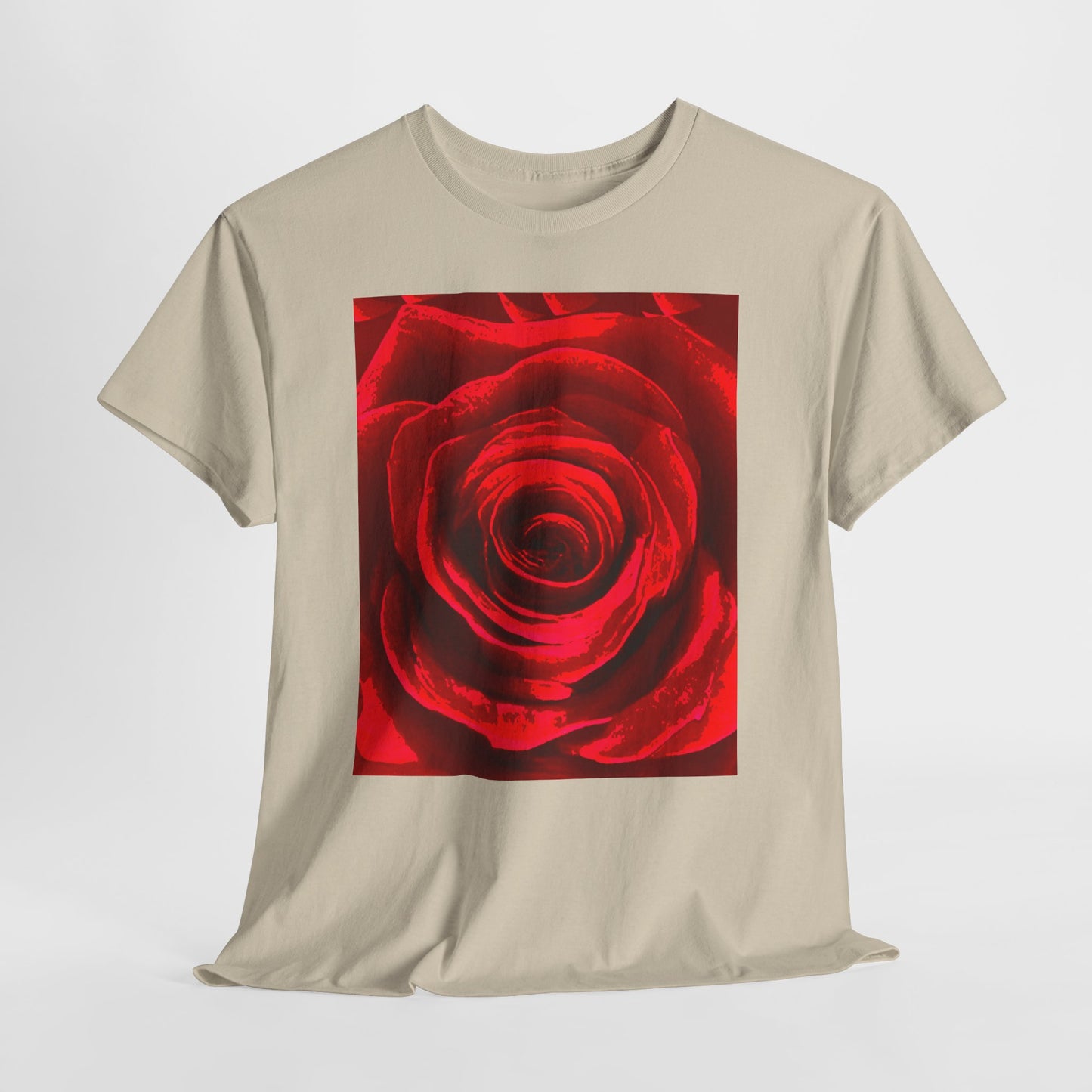 Romantic Rose Unisex Heavy Cotton Tee, Gift for Valentine's Day, Floral Shirt, Casual Wear, Love, Nature Lover Tee