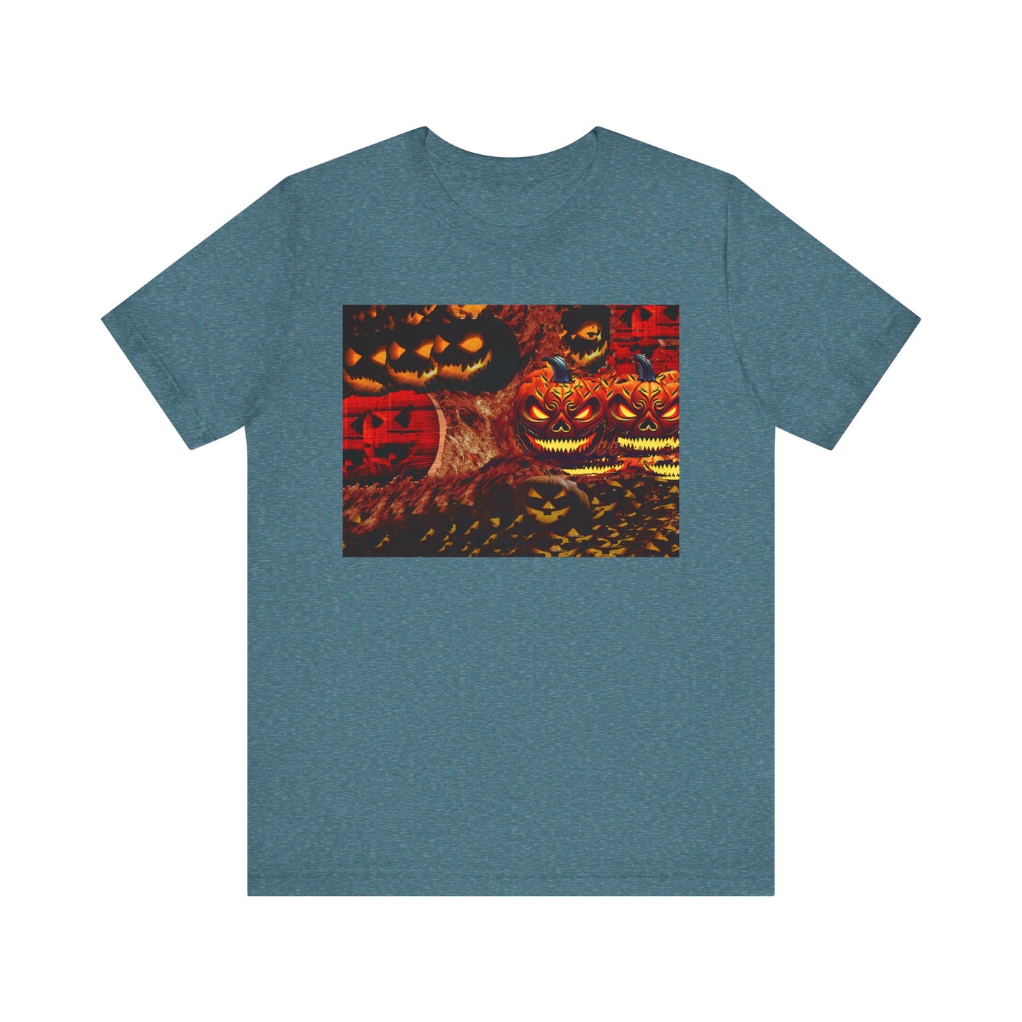 Halloween Distorted Pumpkin Graphic Tee, Unisex T-Shirt for Autumn, Spooky Season Top, Halloween Costume Idea, Men's & Women's Casual Wear