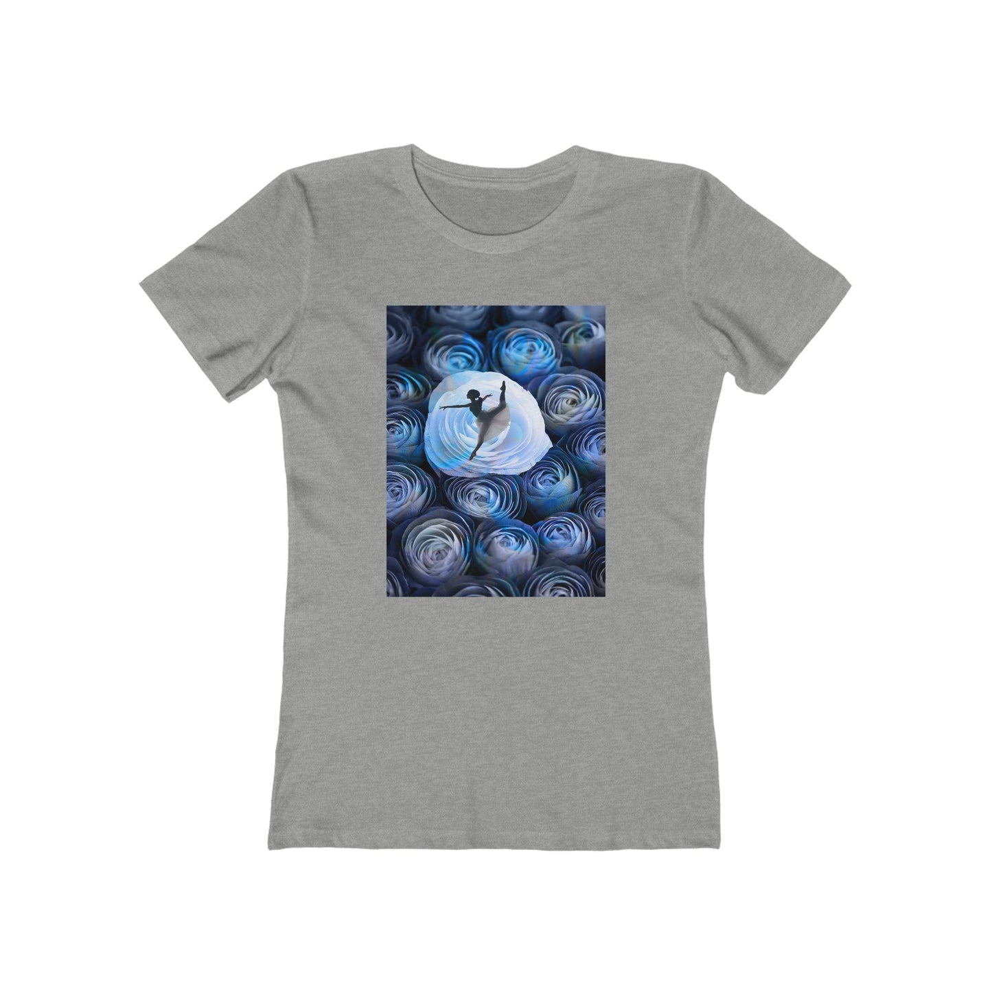 Blue Faded Roses Ballerina and The Boyfriend Tee for Women
