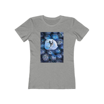 Blue Faded Roses Ballerina and The Boyfriend Tee for Women
