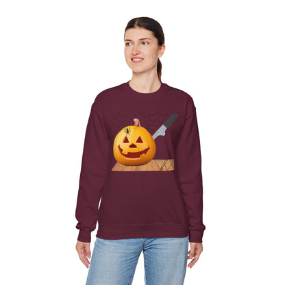 Halloween Horror Smiling Pumpkin Face Sweatshirt