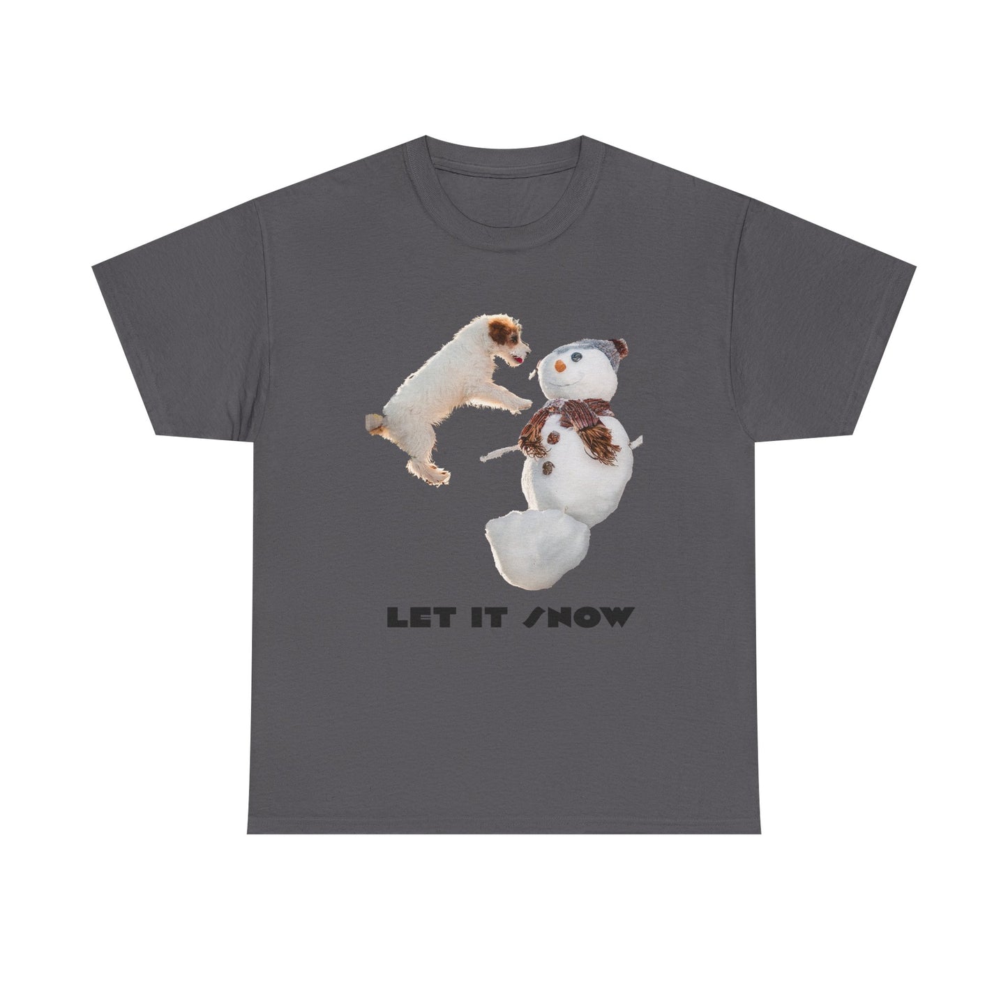 Let It Snow Dog & Snowman Tee — Funny Cute Holiday T-Shirt