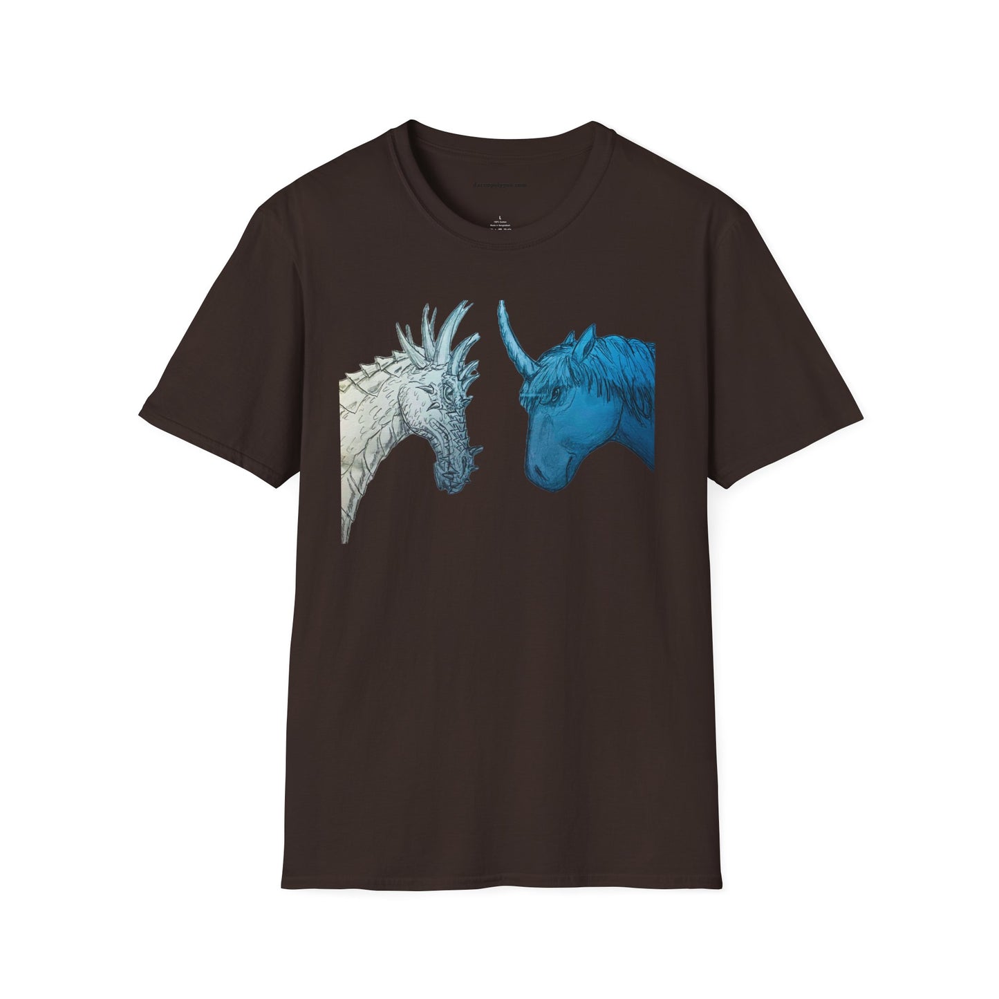Fantasy Creatures Unisex T-Shirt - Unicorn vs Dragon Design