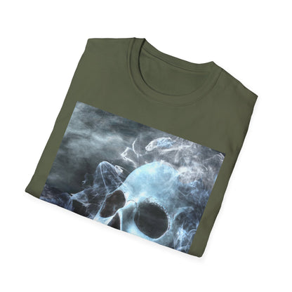 Eerie Skull Graphic T-Shirt for Dark Aesthetic Lovers, Unisex Casual Wear, Halloween Tee, Alternative Fashion