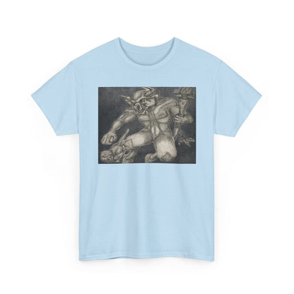 Bull Warrior With Kitten B & W design Unisex Tee