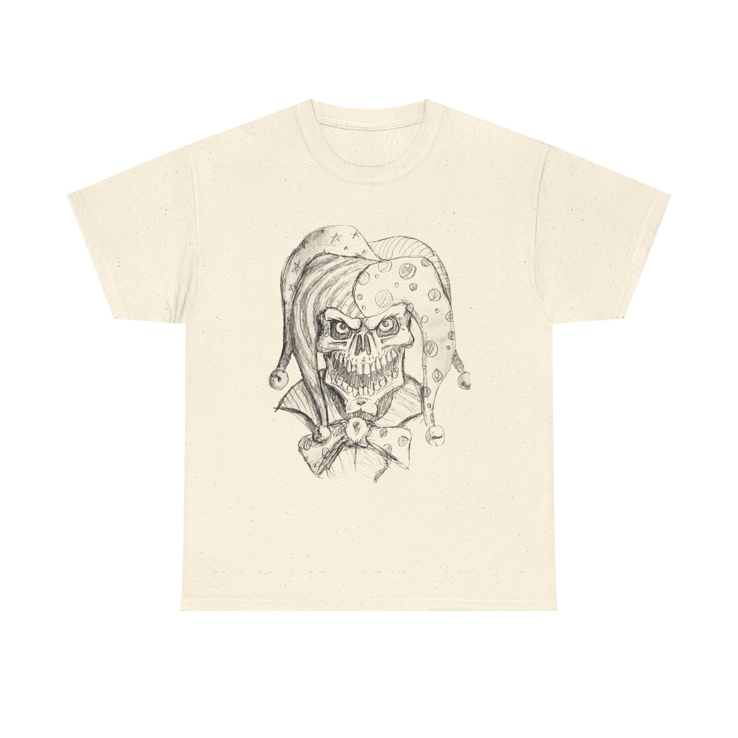 Skull Jester Sketch T-Shirt — Gothic Horror Skull Joker Tee