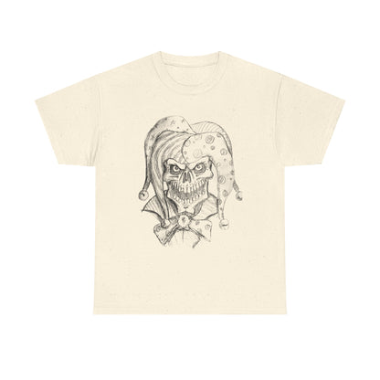 Skull Jester Sketch T-Shirt — Gothic Horror Skull Joker Tee