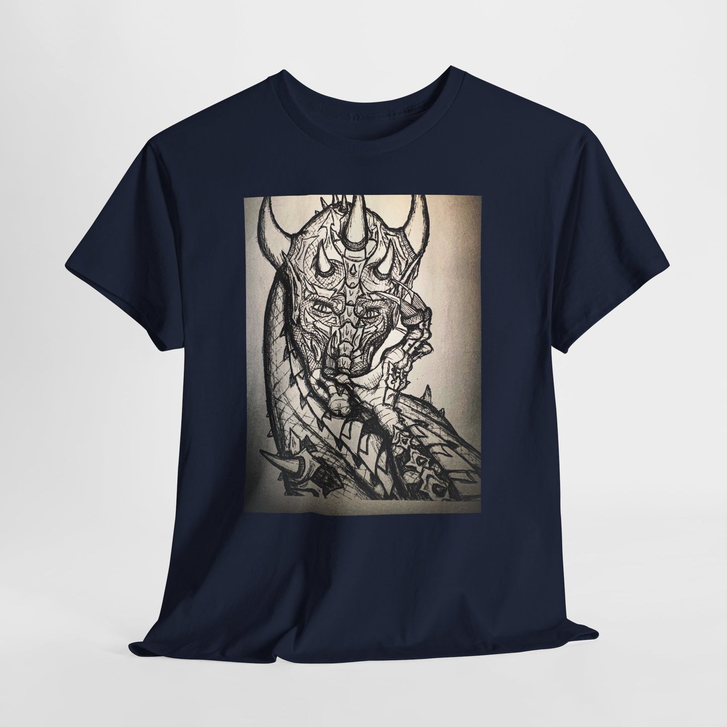 Dragon Art Unisex Heavy Cotton Tee, Graphic Tee, Unique Gift, Casual Wear, Fantasy Clothing, Art Inspired Shirt