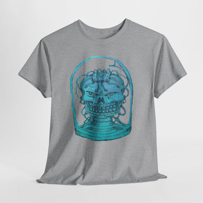 Vibrant Turquoise skull original design Unisex Heavy Cotton Tee
