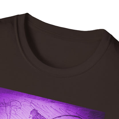 Purple Scarecrow Unisex Tee | Softstyle T-Shirt | Gothic Art, Fall Fashion, Halloween Shirt, Casual Wear, Scarecrow Design