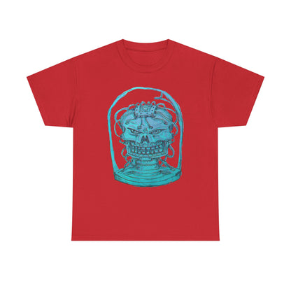 Vibrant Turquoise skull original design Unisex Heavy Cotton Tee