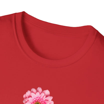 Floral Pink Rose Cross T-Shirt