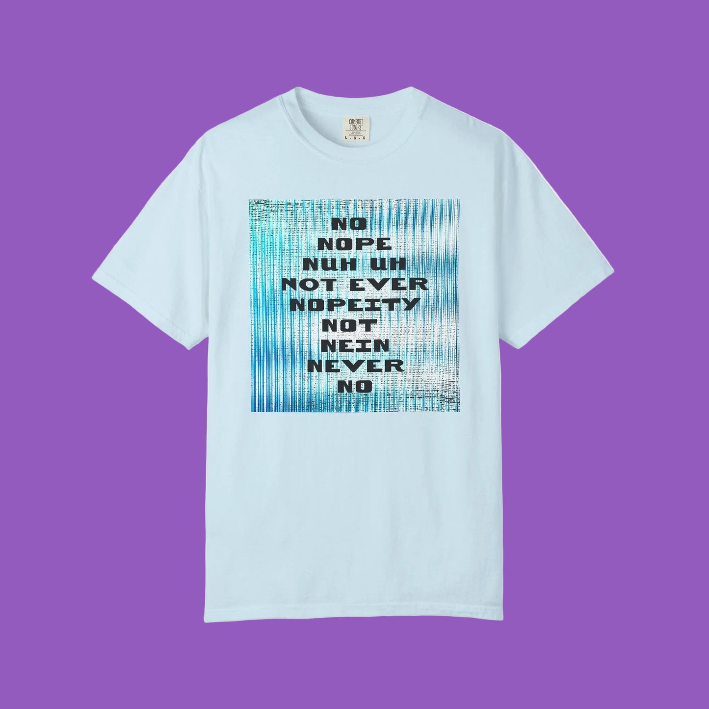 Nope Graphic T-Shirt — Retro Blue Tie-Dye Statement Tee